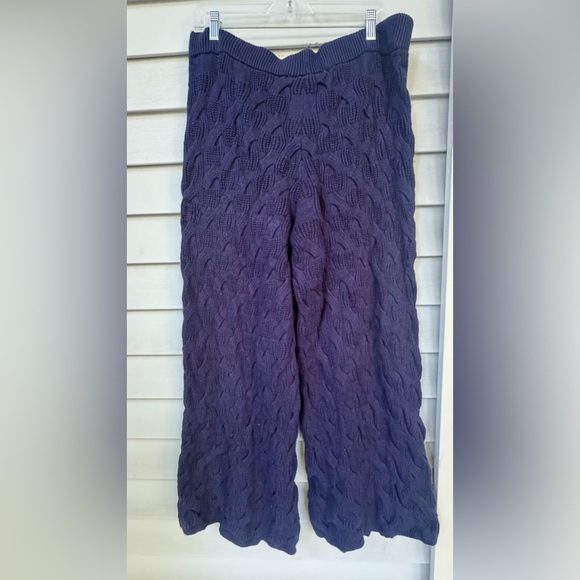 Rachel Comey x Target Navy Blue Cable Knit Wide Leg Pants Women’s XL Cozy Style - Picture 1 of 12